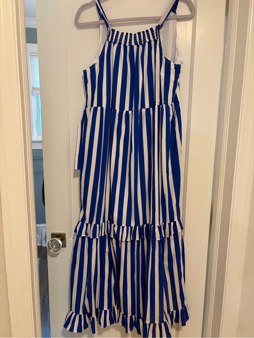 Pomander Place Blue and White Striped Sundress